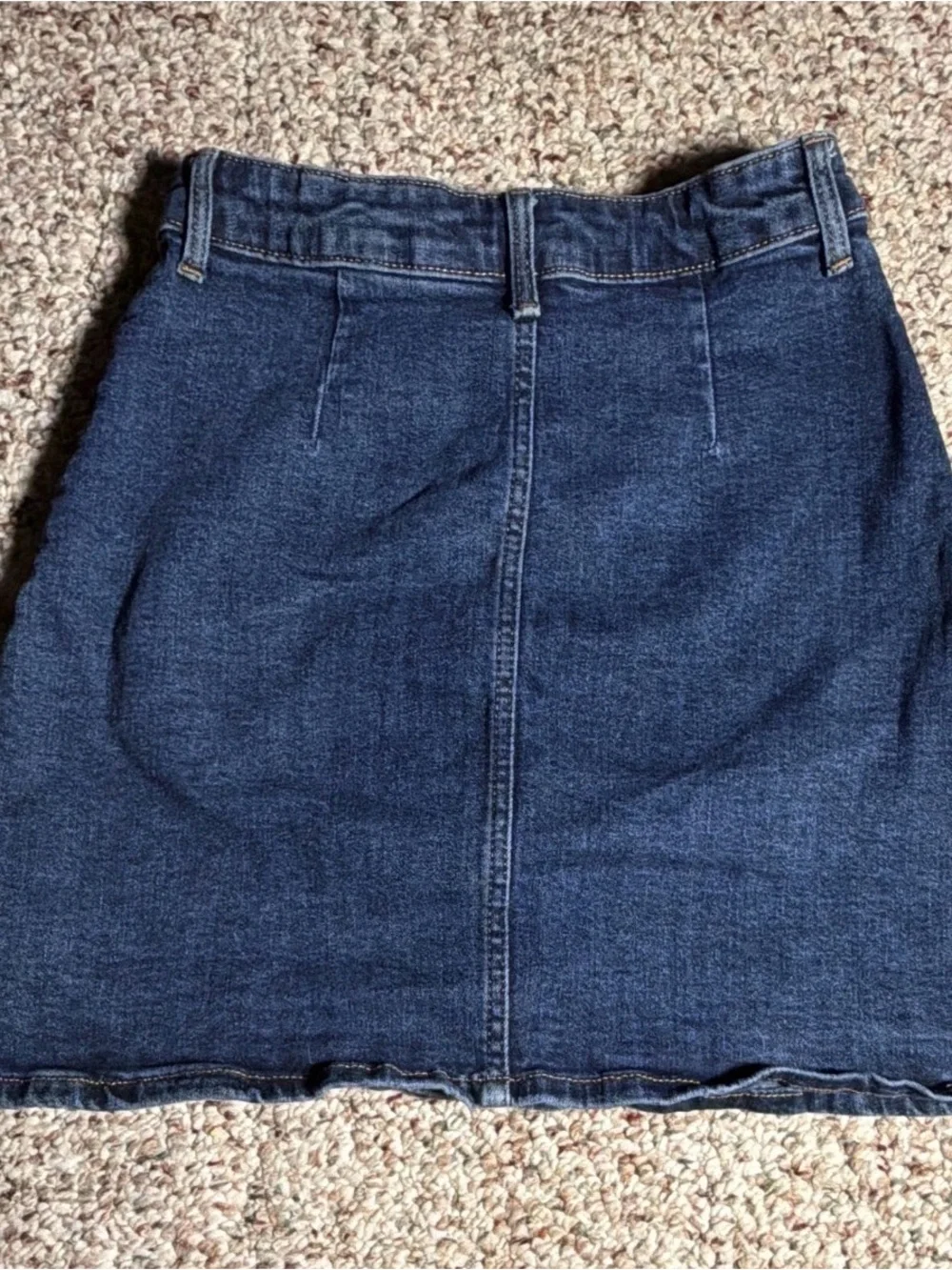 H&M Dark Blue Denim Skirt with Contrast Stitching
